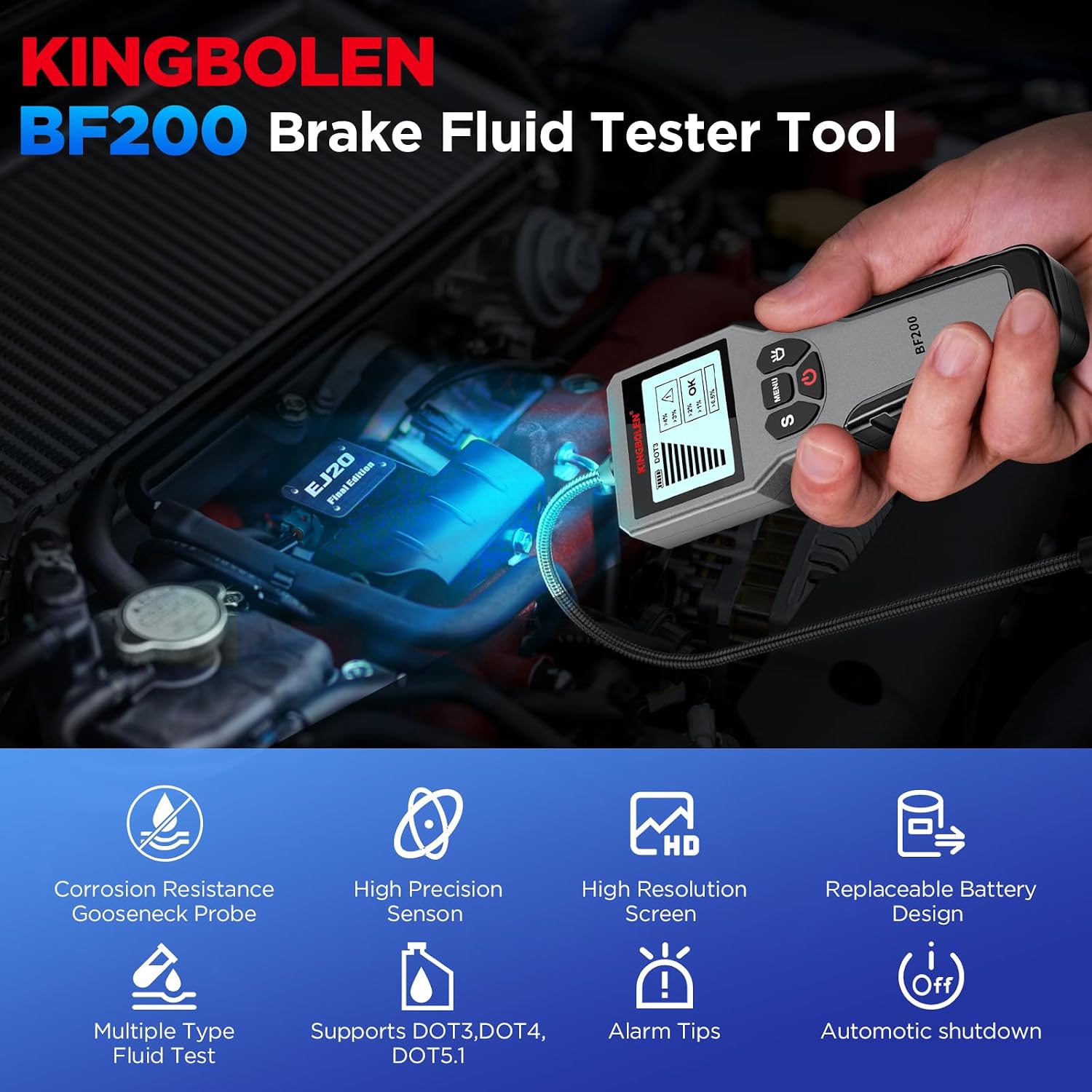 KINGBOLEN BF200 DOT3 DOT4 DOT5.1 Brake Fluid Tester