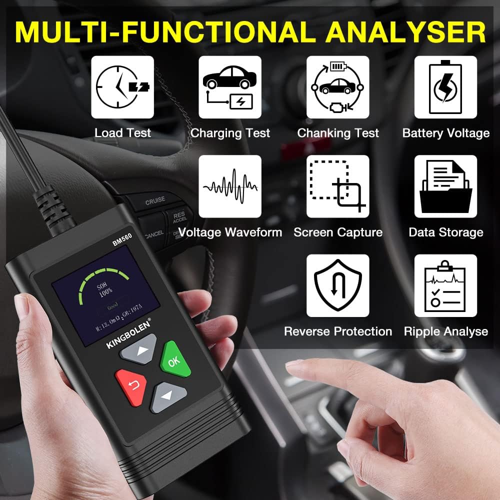 KINGBOLEN BM560 6V/12V Car Battery Tester 100-2000CCA