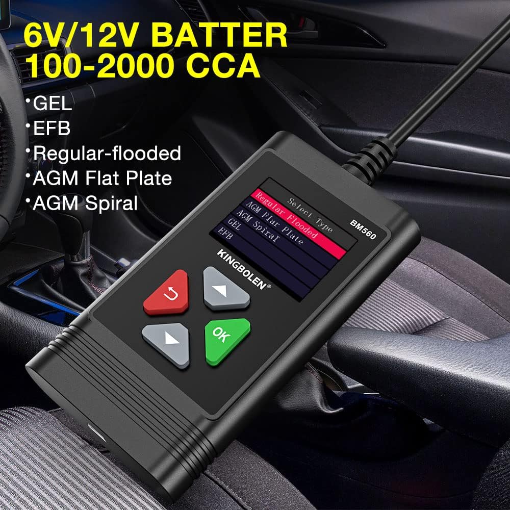 KINGBOLEN BM560 6V/12V Car Battery Tester 100-2000CCA