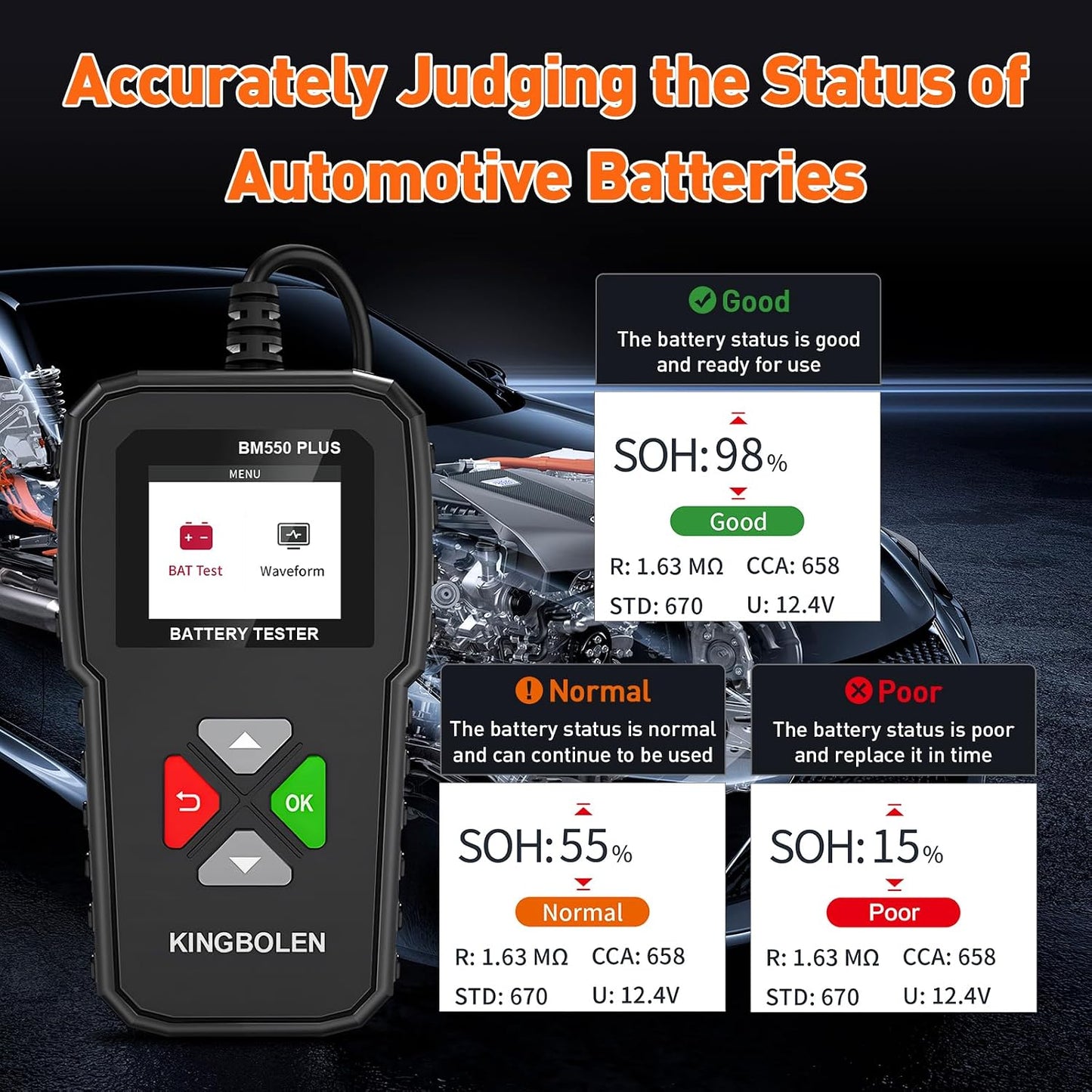 KINGBOLEN BM550 Plus Car Battery Tester