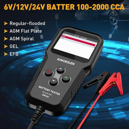 KINGBOLEN BM520 6V 12V 24V Auto Battery Tester