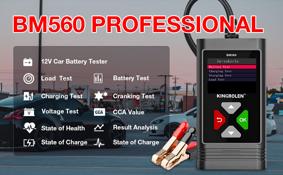 KINGBOLEN BM560 6V/12V Car Battery Tester 100-2000CCA Product description