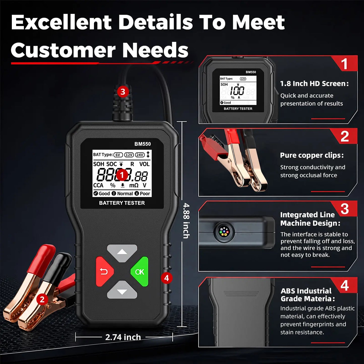 KINGBOLEN BM550 Car Battery Tester
